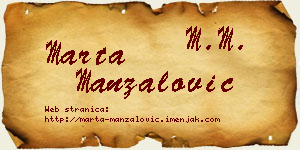 Marta Manzalović vizit kartica